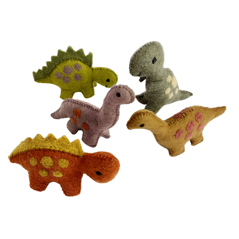 Dinosaurs Felted Wool By Papoose Toys by Colours of Australia.