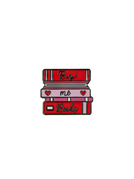 Buy Me A Book Stack Enamel Pin