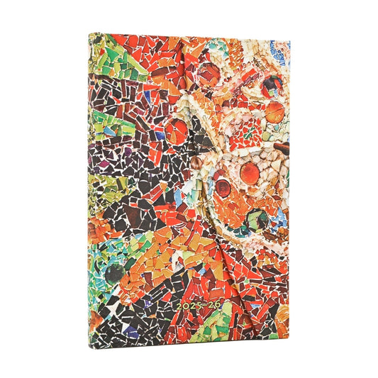 2025-2026 Gaudi's Sun, Gaudi's Mosaics, 18-Month Planner, Mini, Horizontal, Wrap, 208 Pg, 80 GSM