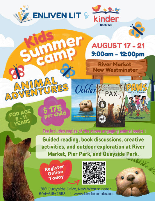 Summer Camps at Kinder Books: Aug 17-21, 9 am-noon, Animal Adventures
