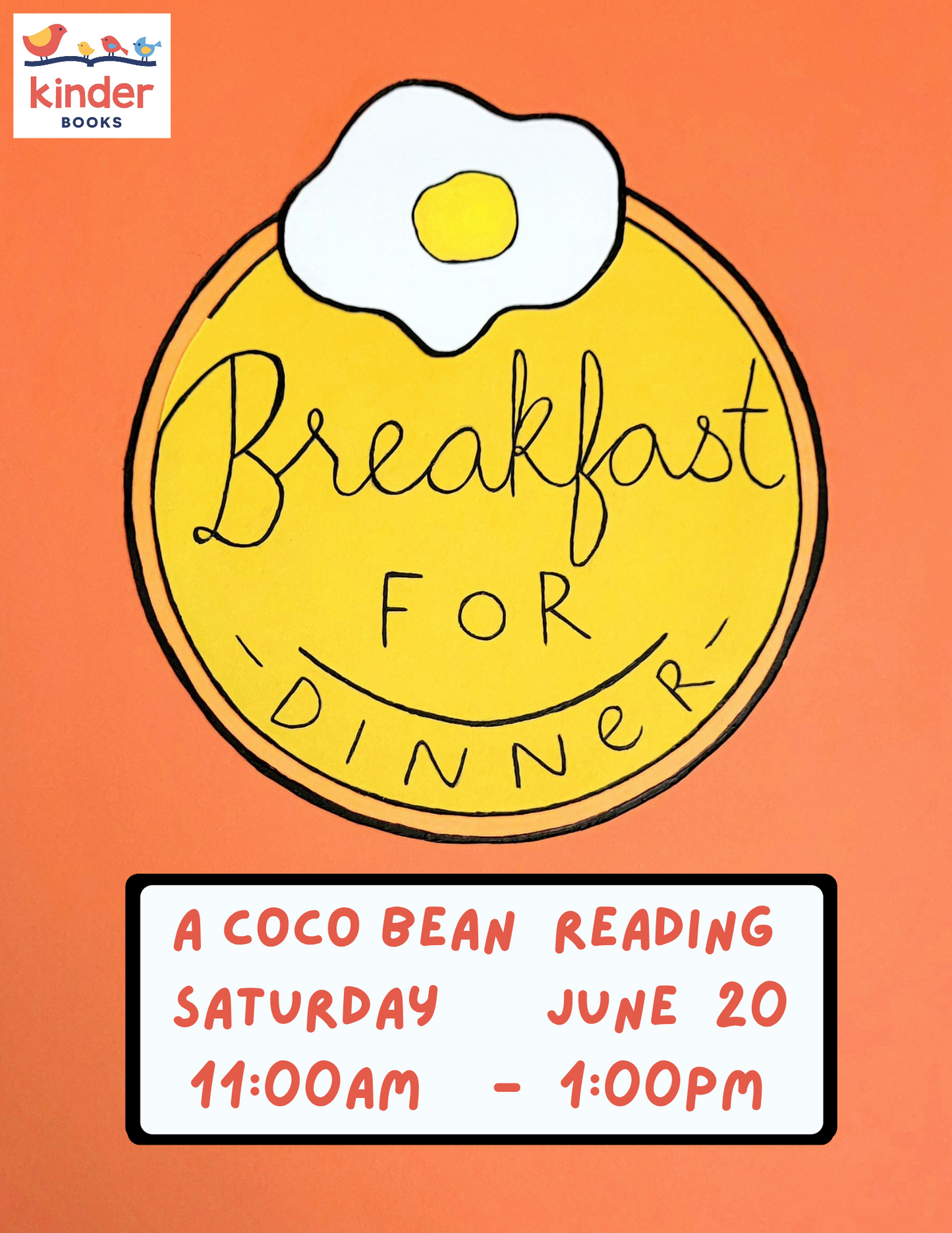 June 20, 11 am - 1 pm, Author Pop Up Breakfast for Dinner (no registration required)