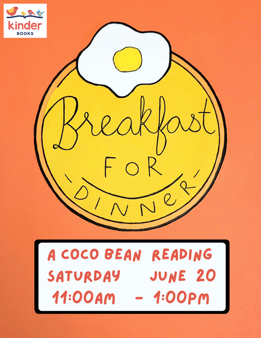 June 20, 11 am - 1 pm, Author Pop Up Breakfast for Dinner (no registration required)