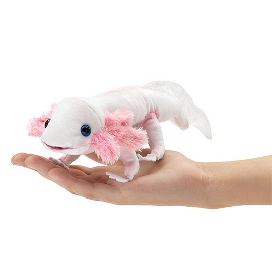 Axolotl Finger Puppet (white and pink)
