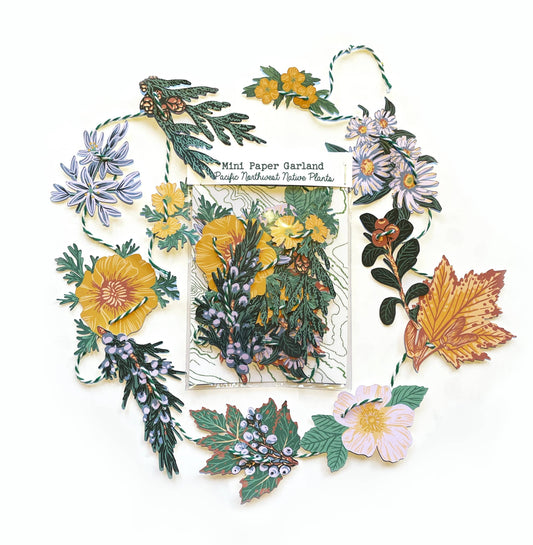 Pacific Northwest Native Plants Mini Paper Garland