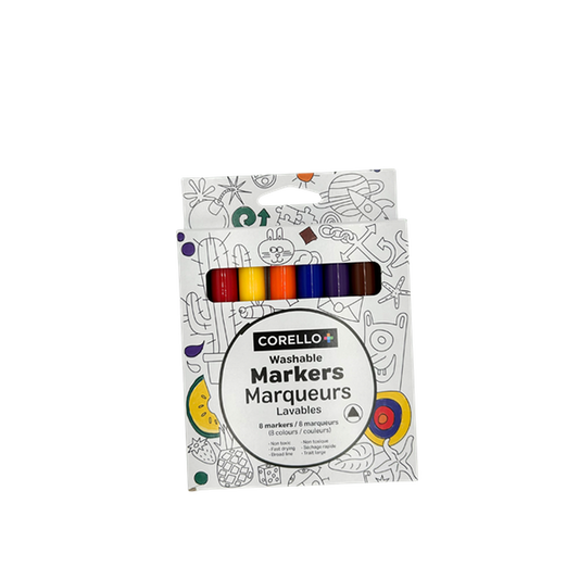 Corello Washable Markers: 16 assorted colors