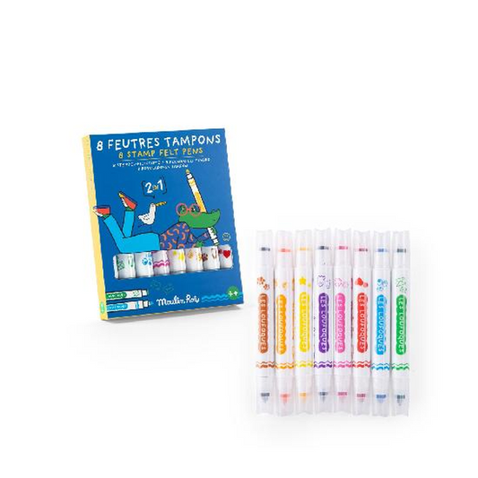 Stamp Felt Pens 2-in-1 by Moulin Roty