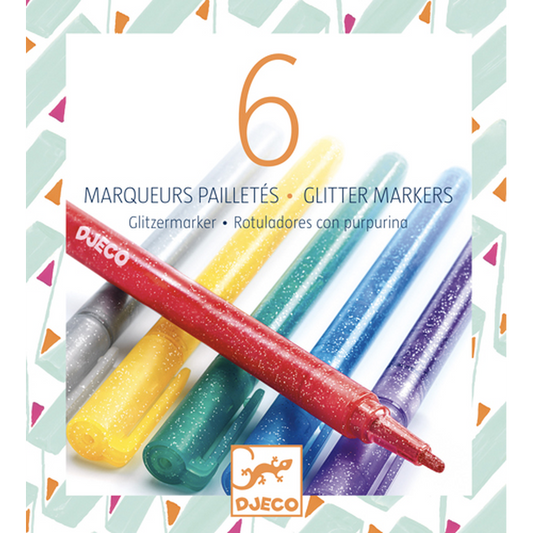 6 glitter markers by Djeco