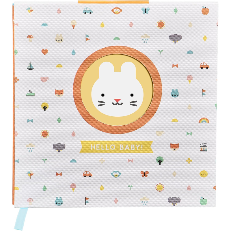 Petit Collage Baby Journal 48-Page Keepsake Book to Capture First Year Milestones, Great New Parent Gift,