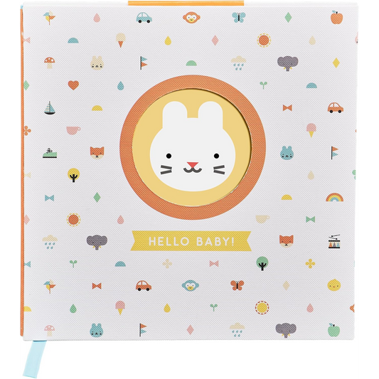 Petit Collage Baby Journal 48-Page Keepsake Book to Capture First Year Milestones, Great New Parent Gift,