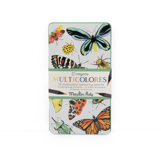 12 Multi-Coloured Pencils by Moulin Roty