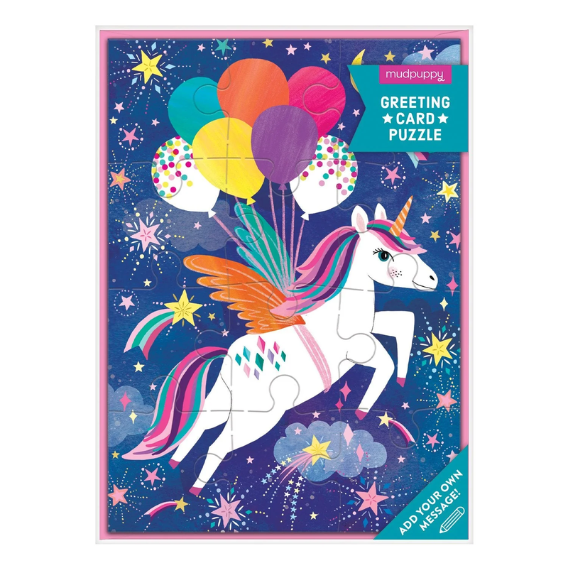 Puzzle Greeting Card- Includes Color-Coordinated Envelope and Sticker Seal