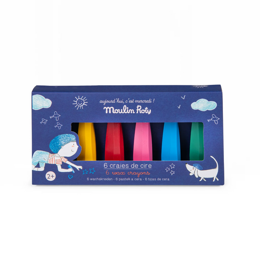 Aujourd' Hui... - 6 Wax Crayons by Moulin Roty