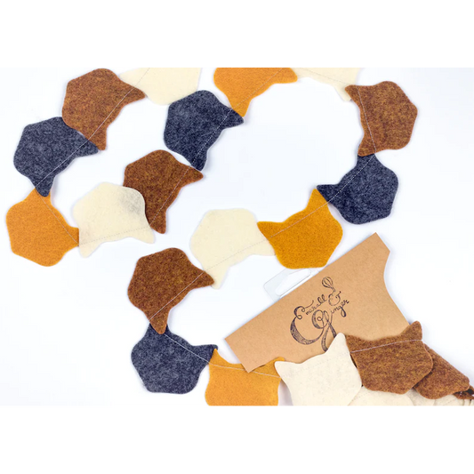 Cat Felt Garland - Earth colours