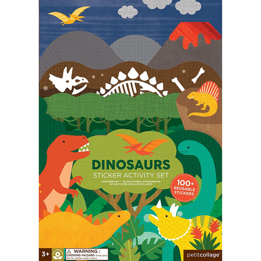 Petit Collage ST-DINOSAURS Sticker Activity Set, Dinosaurs