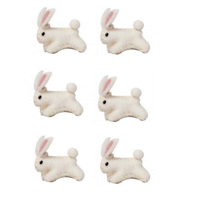 Animals - Baby Bunnies (5.5cm) Felted Wool