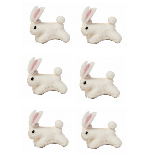 Animals - Baby Bunnies (5.5cm) Felted Wool