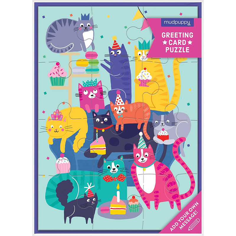Puzzle Greeting Card- Includes Color-Coordinated Envelope and Sticker Seal