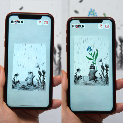 Hidden Interactive Postcard- We Don't Like Rain -