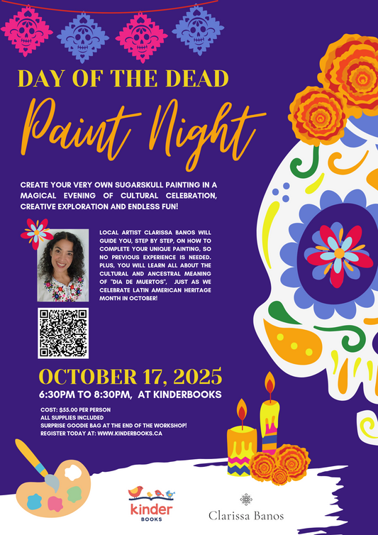 Friday, Oct 17, 6.30 pm  -Day of the Dead Paint Workshop for Adults with Clarissa Banos