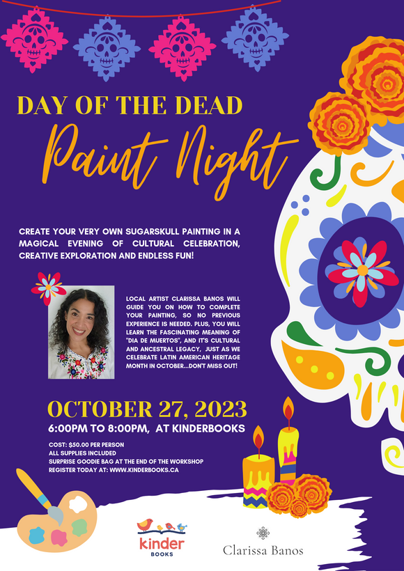 Oct 27: Paint Night for adults with Clarissa Banos - Day of the Dead