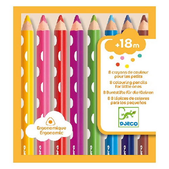 8 colouring pencils for little ones by Djeco