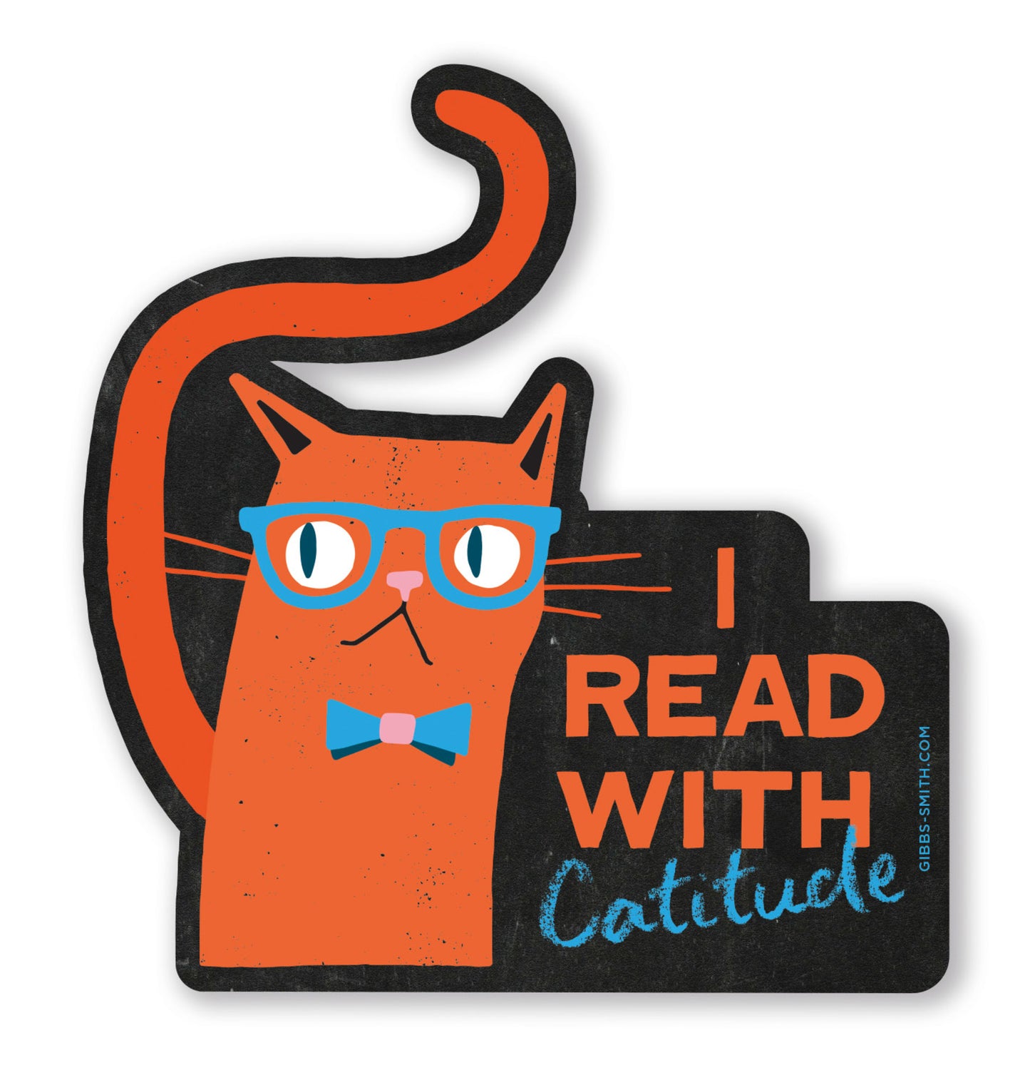 I Read With Catitude Sticker