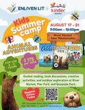Summer Camps at Kinder Books:  Aug 17-21, 9 am-noon, Animal Adventures