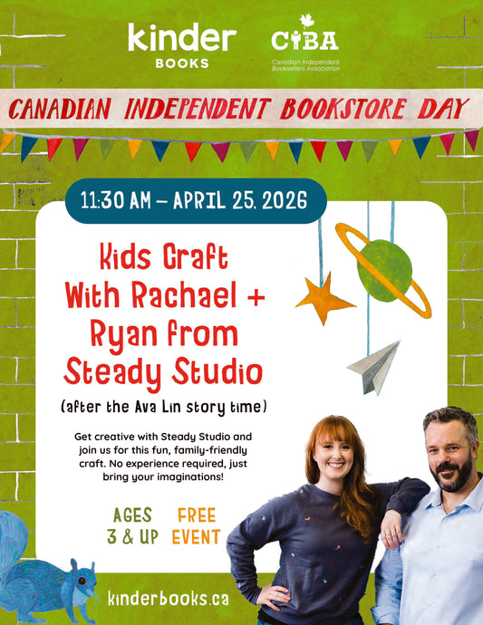 April 25, 11.30 am Crafts for Kids with Steady Studio (registrations recommended, walk ins welcome)