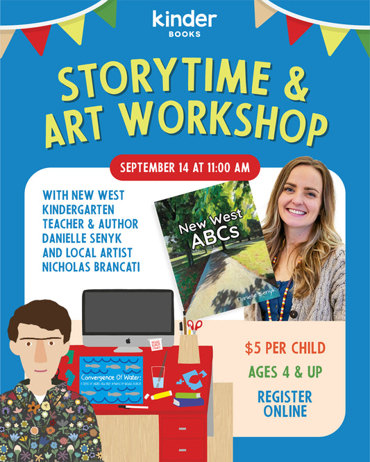 Sun, Sep 14, 11 am, Storytime and Art Workshop with Nicholas Brancati and local author Danielle Senyk