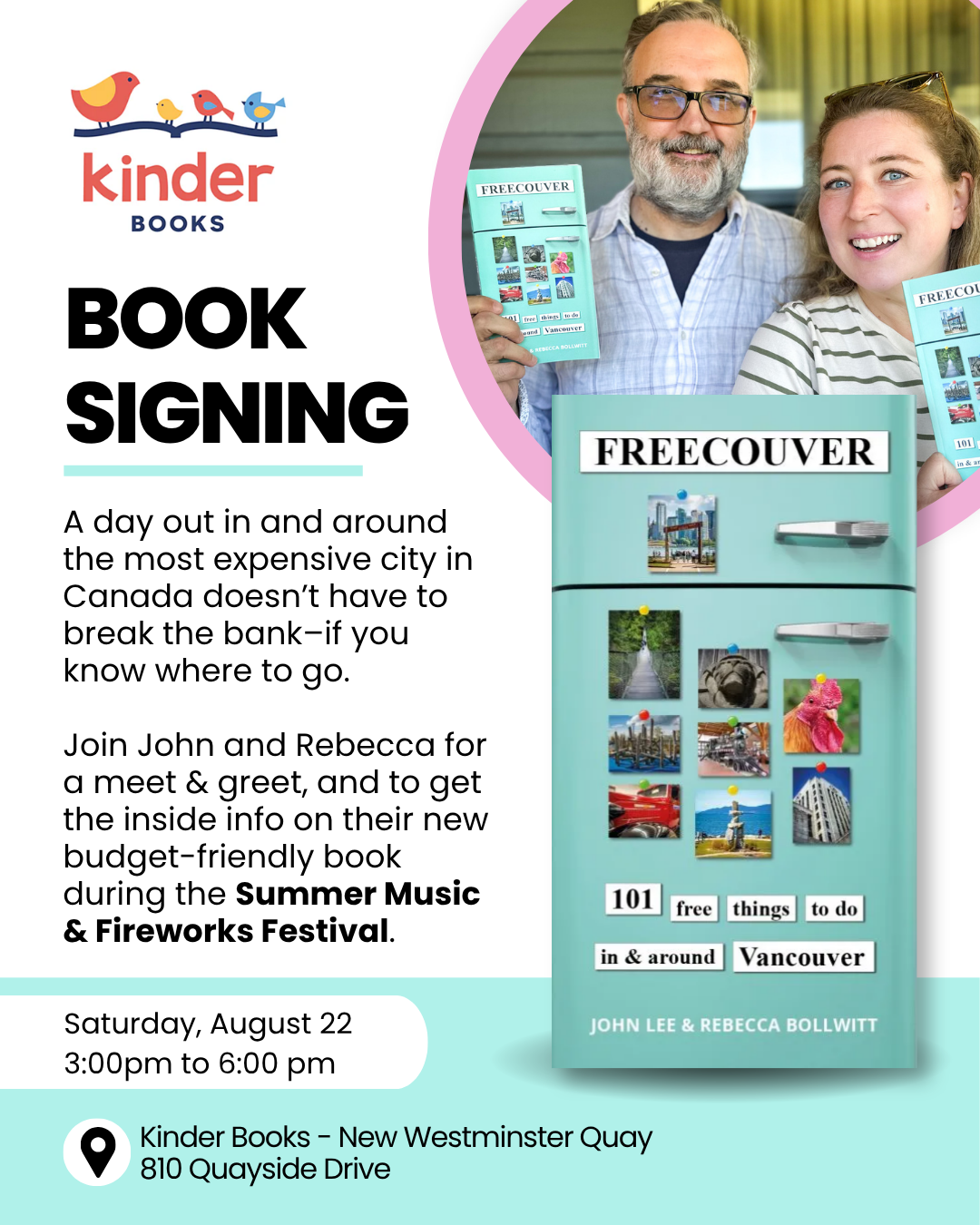 Author Pop-Up FREECOVER (no registration required): August 22, 3-6 pm