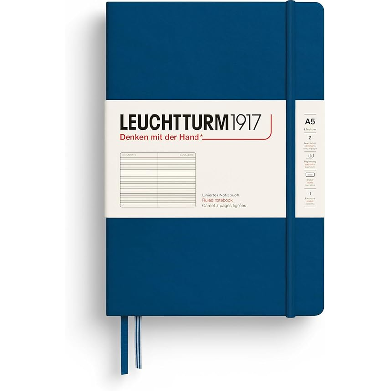 Leuchtturm1917 Notebook Medium (A5), Hardcover, Indigo ruled