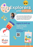 June 14, 1 pm, Art Explorers with Clarissa Banos ( for 6yrs+)