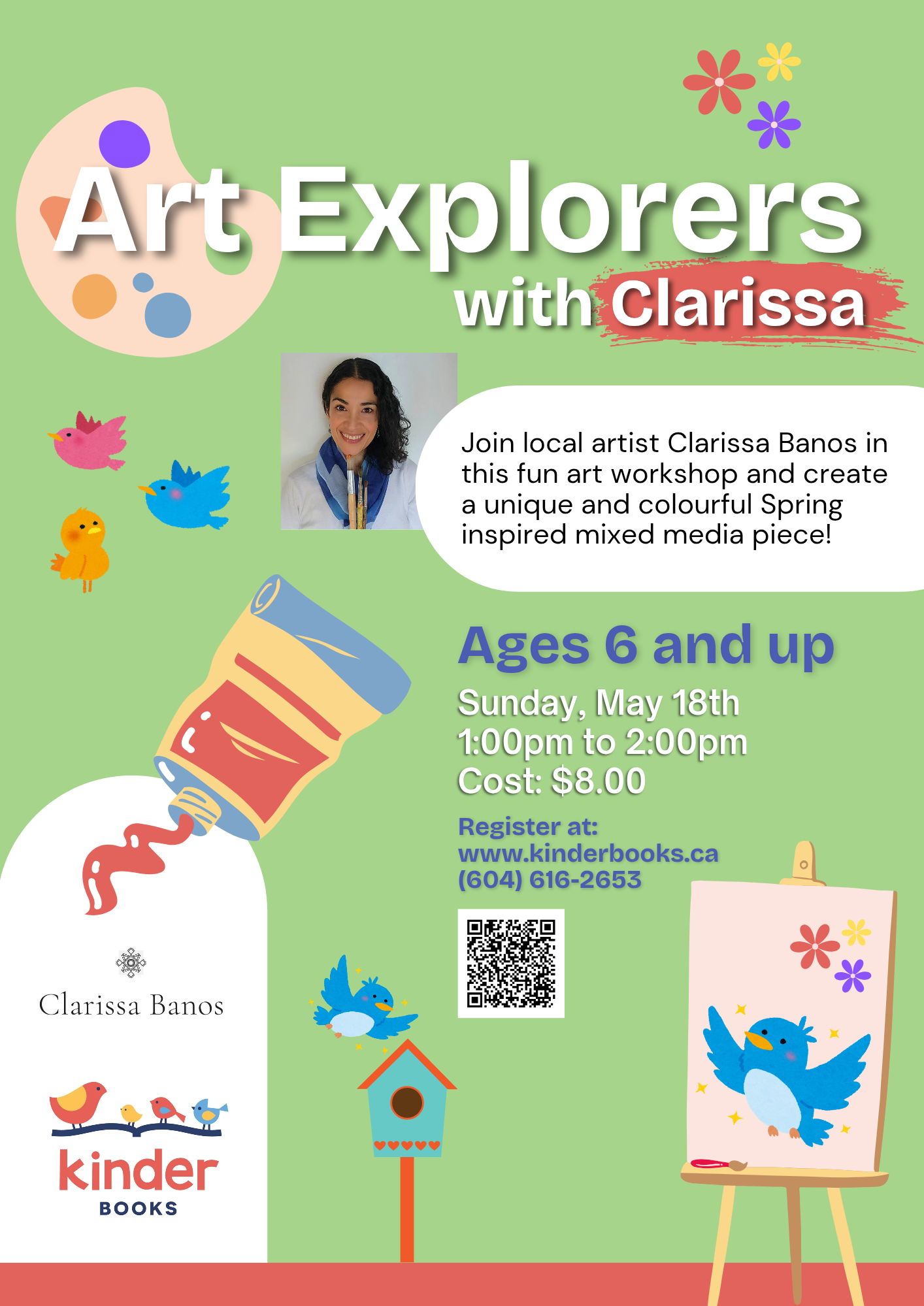 May 18, 1 pm, Art Explorers with Clarissa Banos ( for 6yrs+)