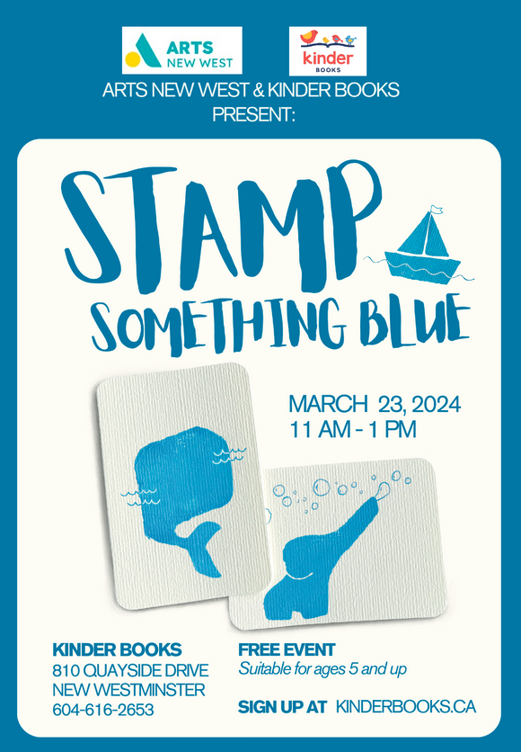 Stamp Something Blue - Art workshop with local artist Lee Chin, Mar 23, 11-1 pm