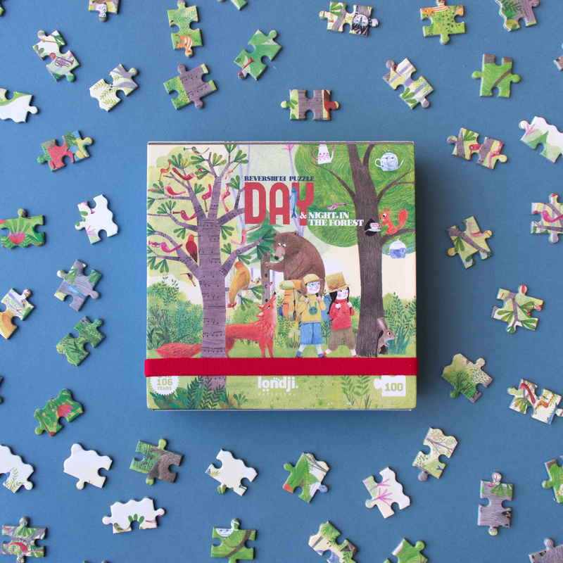 Pocket Puzzle - Night & Day in the Forest Reversible Puzzle by Londji