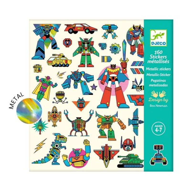 Metallic Stickers Robots by Djeco