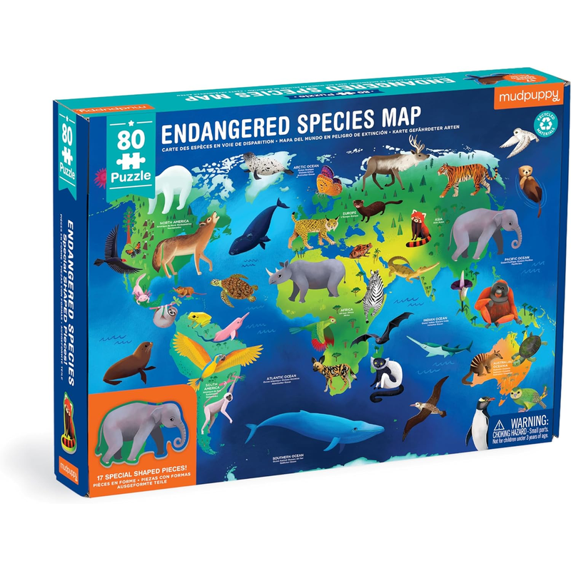 Endangered Species Around The World Geography Puzzle, 80 Pieces