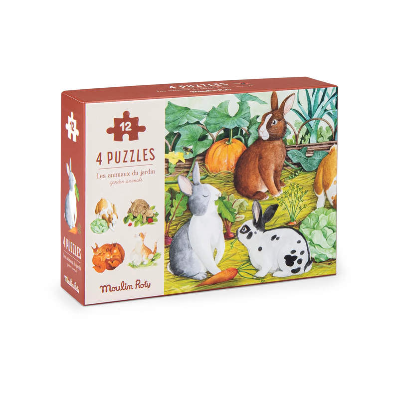 Garden Animals Mini Puzzles 4x12pcs