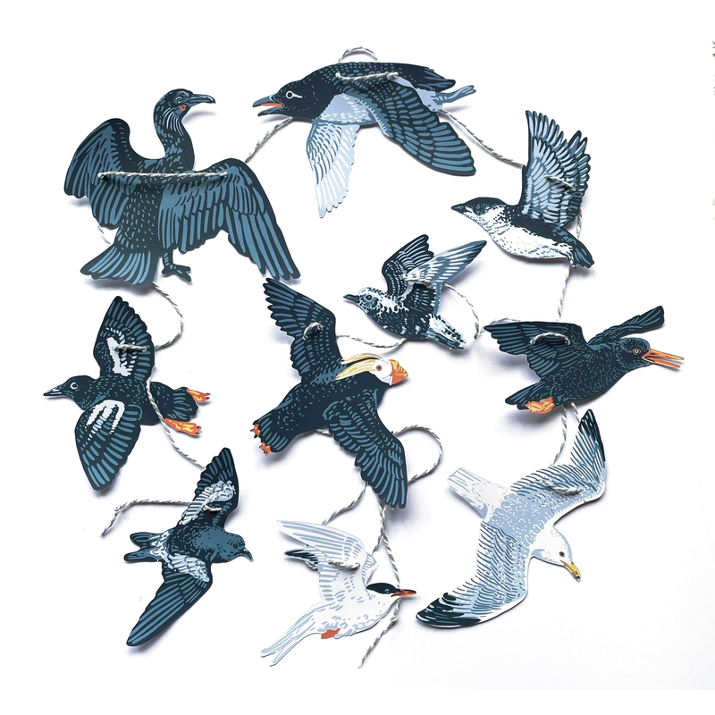 Pacific Northwest Sea Birds Paper Garland