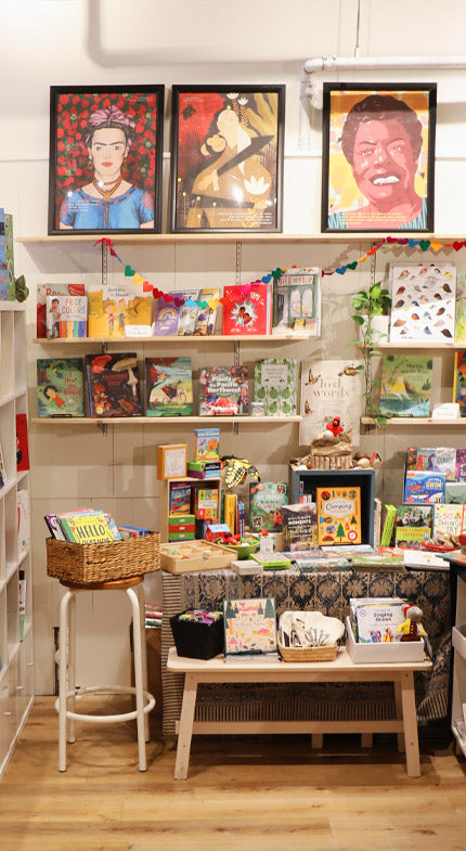 Gift and book corner at Kinder Books.