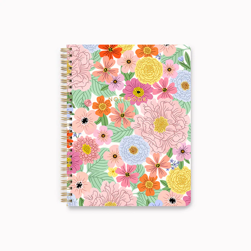 Linden Summer Floral Spiral Notebook