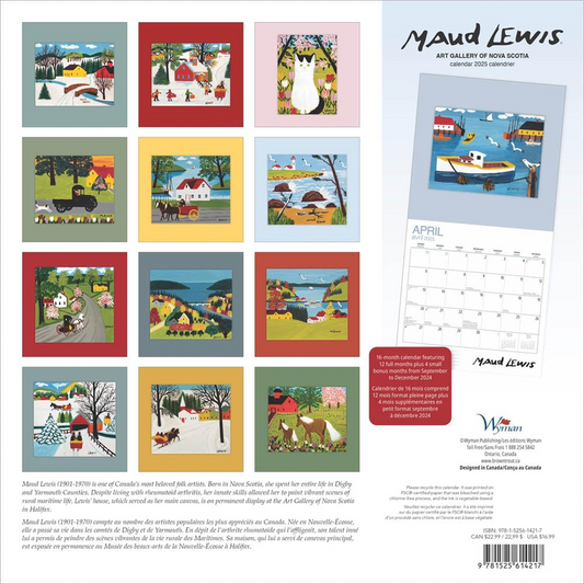 Maud Lewis Monthly Square Wall Calendar