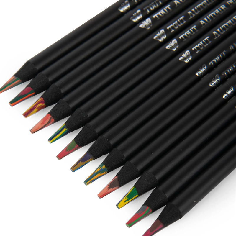 12 Multi-Coloured Pencils by Moulin Roty