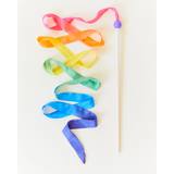 Rainbow Silk & Wood Streamer - Wand For Pretend Play by Sarah's Silks