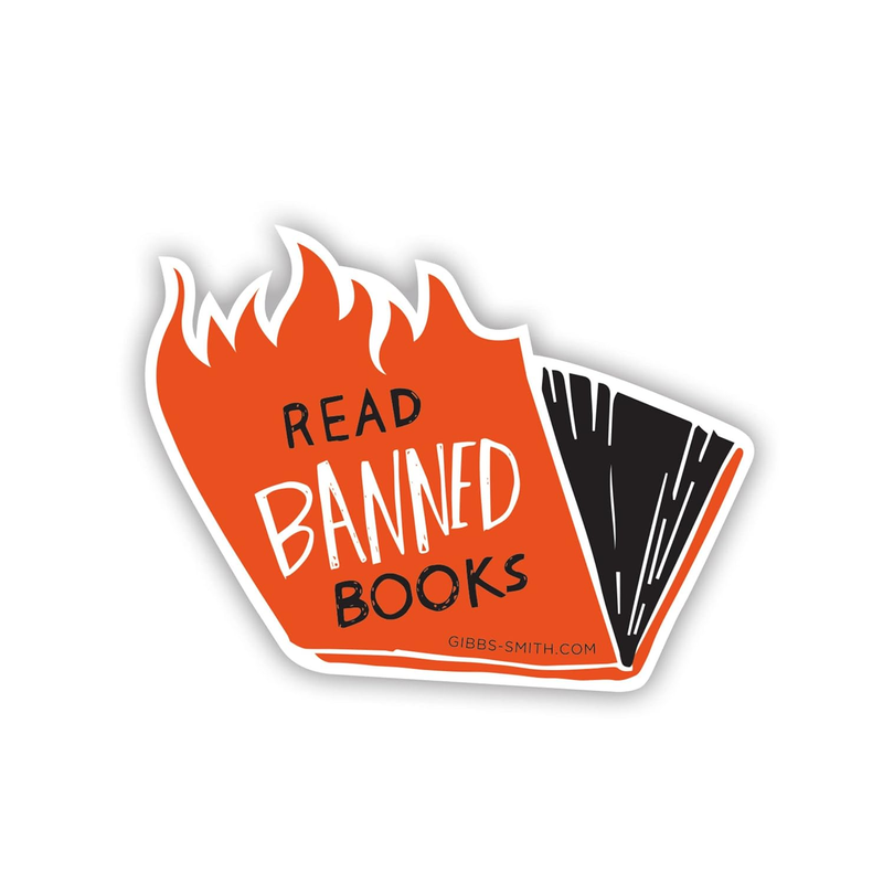 Banned Books (flames) Sticker