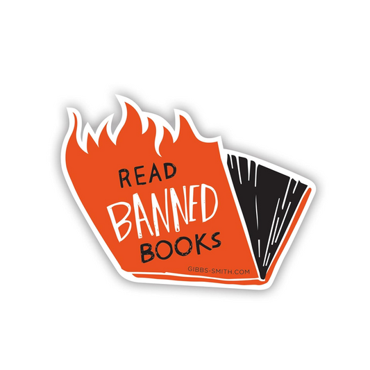 Banned Books (flames) Sticker