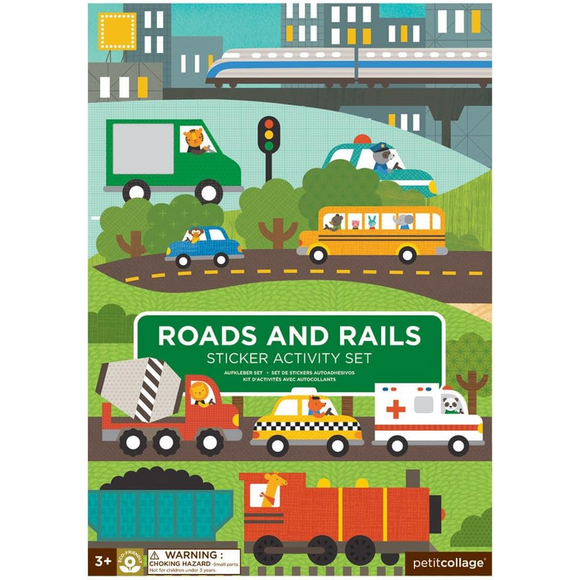 Petit Collage Roads and Rails Sticker Activity Set