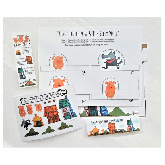 Paper Puppet Fun Pack: Three Little Pigs & The Silly Wolf