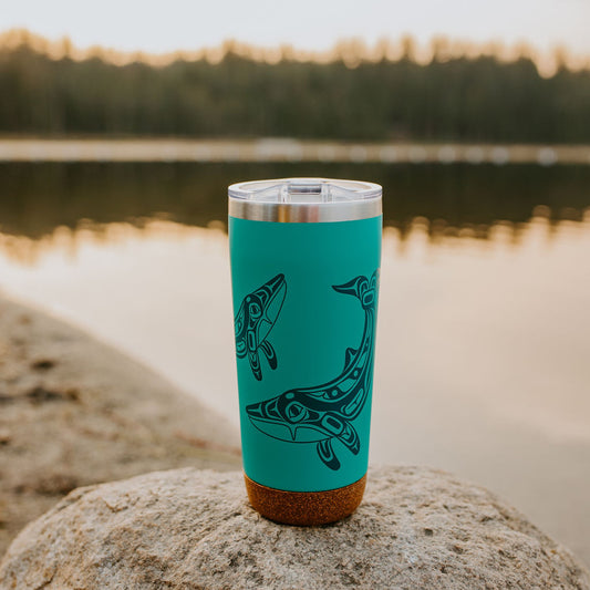 Cork Base Travel Mugs - Humpback Whale - 20 oz