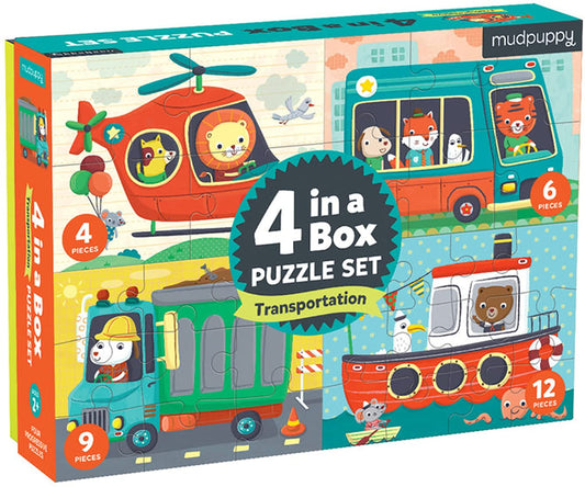 Transportation 4-in-a-box Puzzle Set